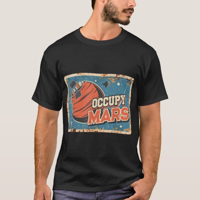 Occupy Mars Aerospace Space Travel T Shirt (Framsida)