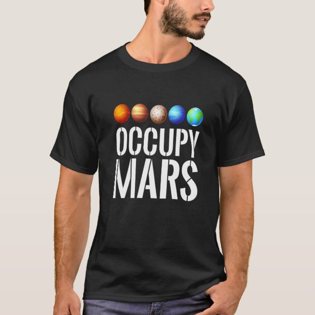 Occupy Mars Costume Mars Costume Planets T Shirt (Framsida)