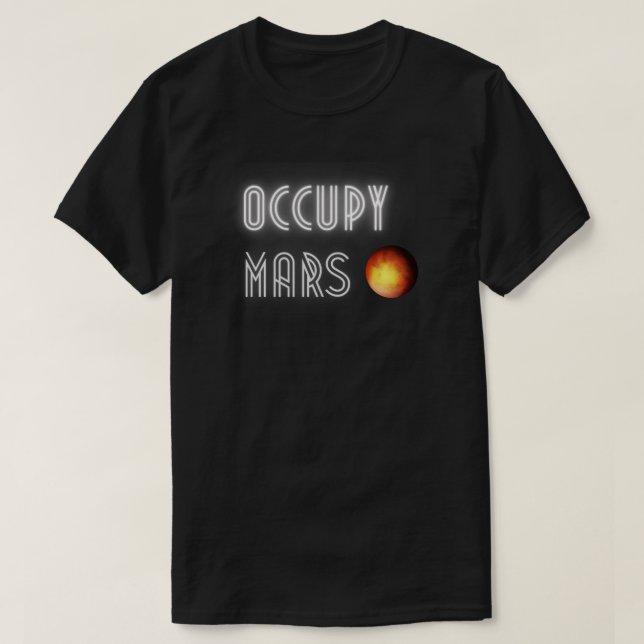 Occupy Mars Elon Musk SpaceX T Shirt (Design framsida)
