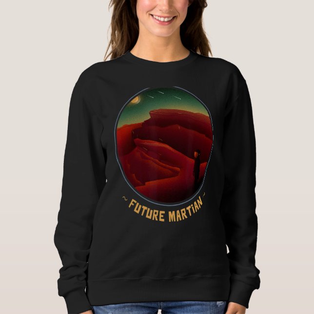 Occupy Mars Future Martian Explorer Rocket to Oute T Shirt (Framsida)