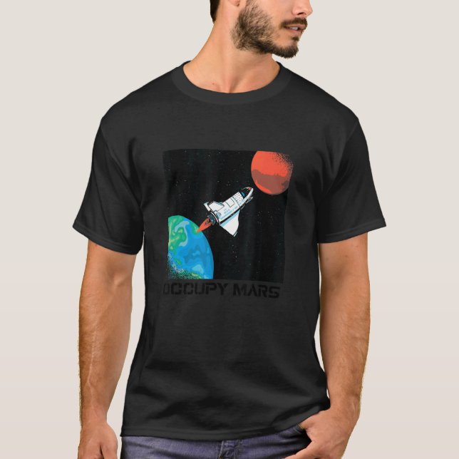 Occupy Mars Retro Vintage 3 T Shirt (Framsida)