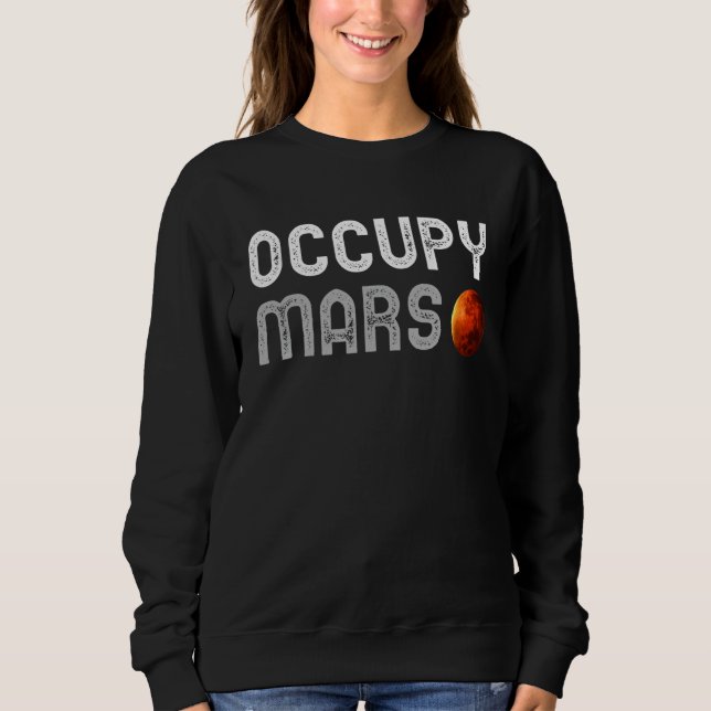Occupy Mars Science Astronomy Space Explorer Tävli T Shirt (Framsida)