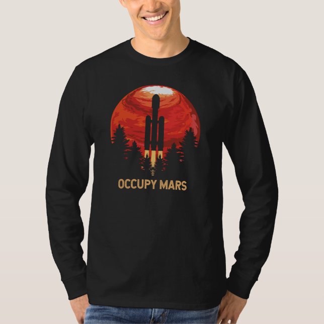 Occupy Mars Uppdrag Rocket T Shirt (Framsida)