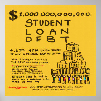 Occupy Wall St Student Loan Flyer Poster april 201