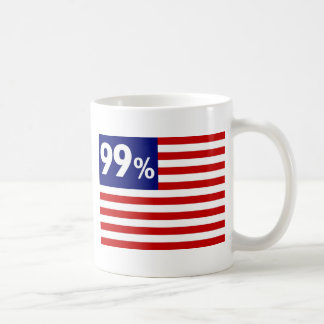 Occupy wall street 99% amerikanska flaggan - kaffemugg