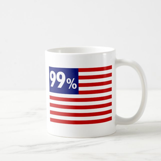 Occupy wall street 99% amerikanska flaggan - kaffemugg (Höger)