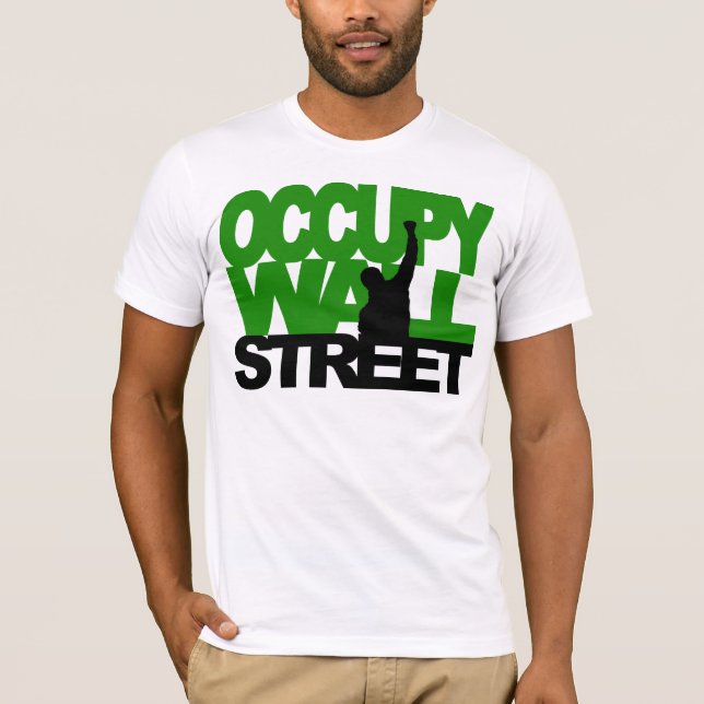 OCCUPY WALL STREET grönt T-shirt (Framsida)