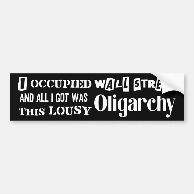 Occupy wall street, hämta oligarki bildekal (Framsidan)