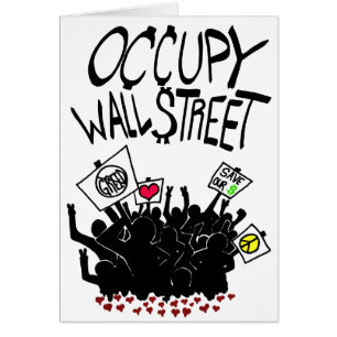 occupy wall street protest hälsningskort