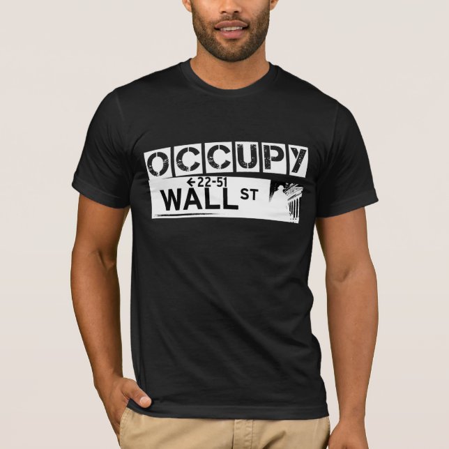 Occupy wall street T-tröja - svart Tee Shirt (Framsida)