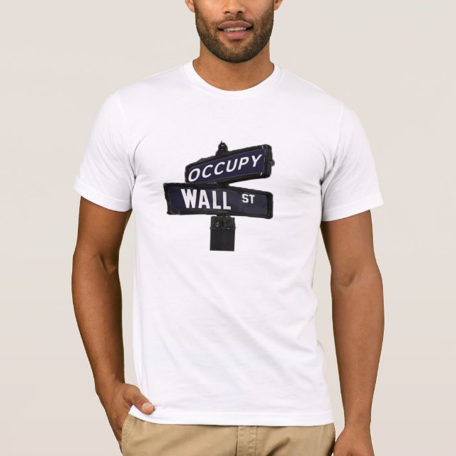 Occupy wall street utslagsplats tee shirt (Framsida)