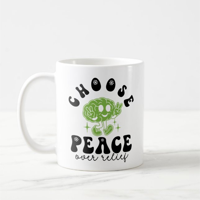 OCD Awareness & Recovery Choose Peace Over Relief Kaffemugg (Vänster)