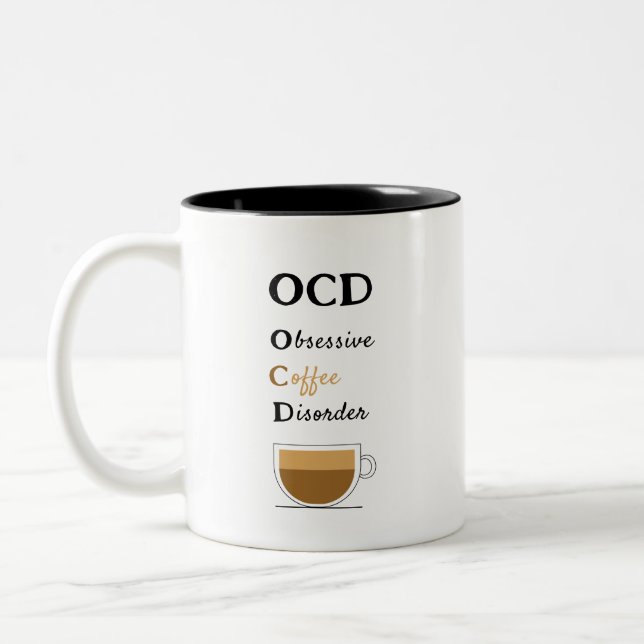 OCD-besatthet av kaffe Två-Tonad Mugg (Vänster)
