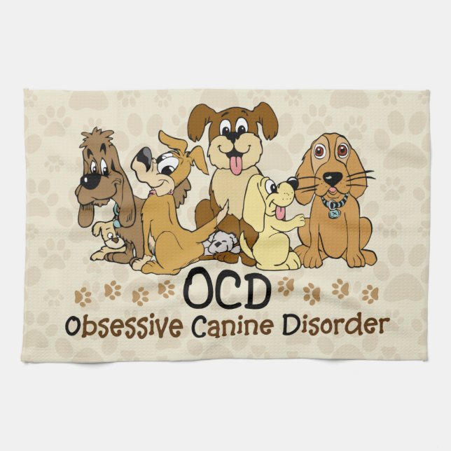 OCD-besvär vid Hund Kökshandduk (Horisontell)