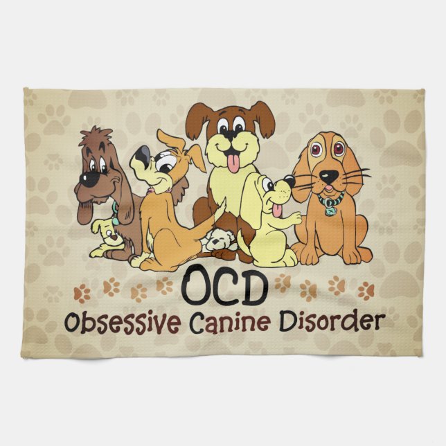 OCD Brun obduktion Hund Kökshandduk (Horisontell)