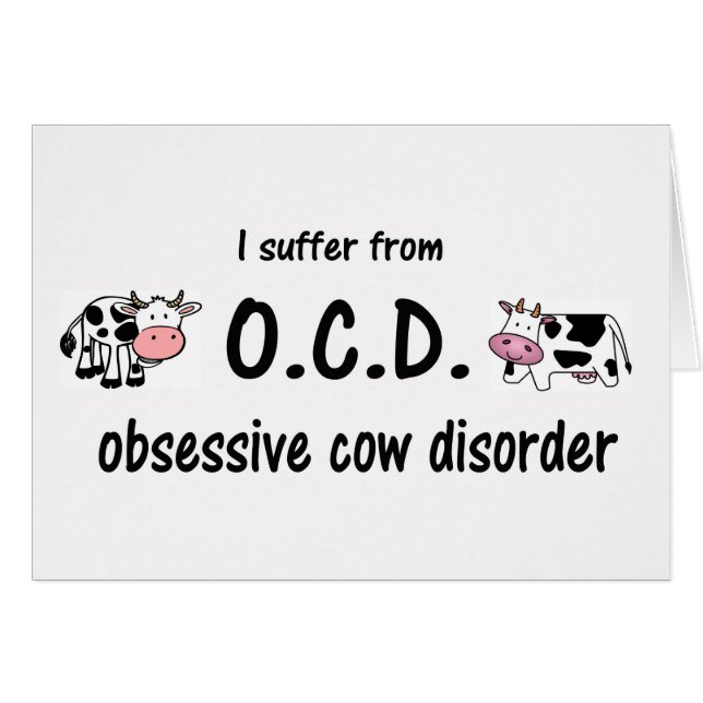 OCD Cow Hälsningskort (Framsidan Horizontal)