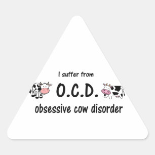 OCD Cow Triangelformat Klistermärke