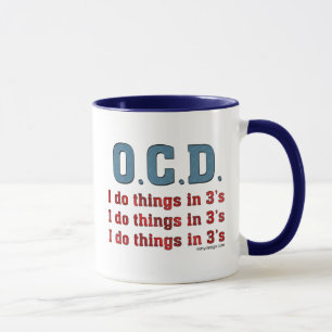 OCD gör jag saker i 3 Mugg