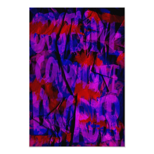 OCD-medvetenhet, färgteoriposter (strukturerad)  Fototryck (Framsidan)