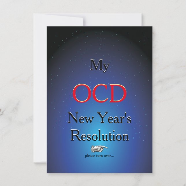 OCD New YRS Resolution Gag Joke Julkort (Framsida)