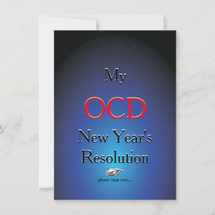 OCD New YRS Resolution Gag Joke Julkort
