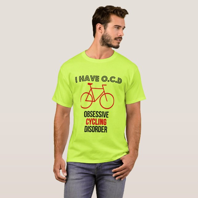OCD Obcessive som cyklar den roliga cykla T Shirt (Hel framsida)