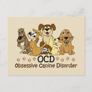 OCD Obsessiv Hund Disorder Hund älskare Vykort