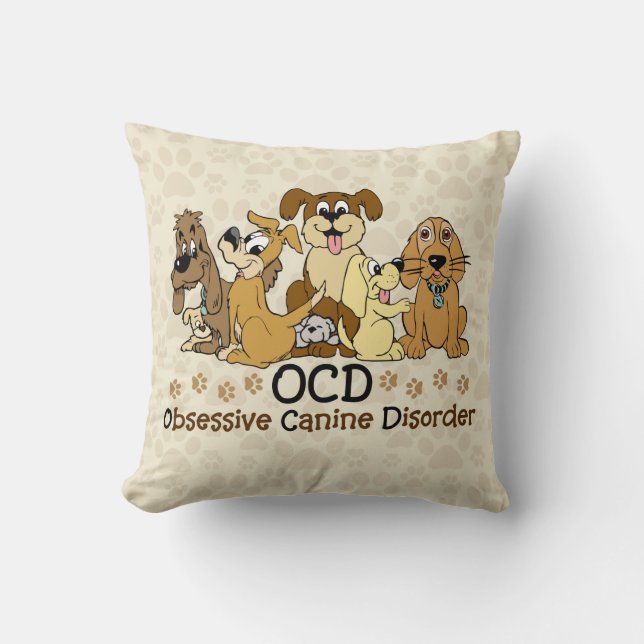 OCD Obsessiv Hund sjukdom Kudde (Framsida)