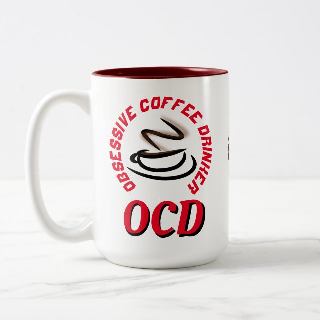 OCD/Obsessiv kaffedrinker Två-Tonad Mugg (Vänster)