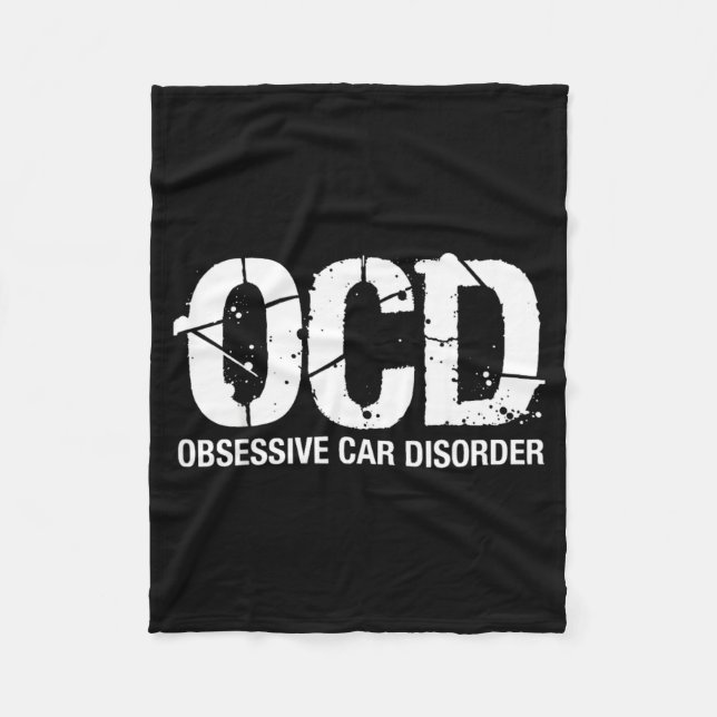 Ocd Obsessive Car Disorder Funny Lover Garage Guy  Fleecefilt (Framsidan)