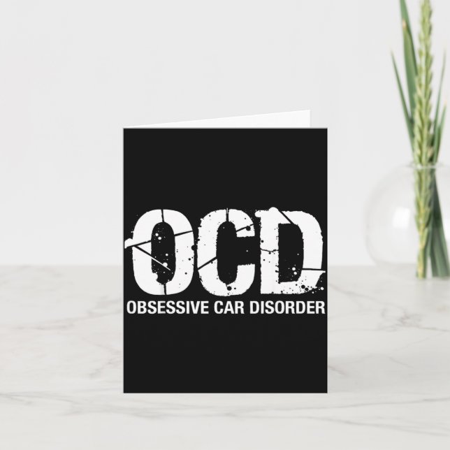 Ocd Obsessive Car Disorder Funny Lover Garage Guy  Kort (Framsida)