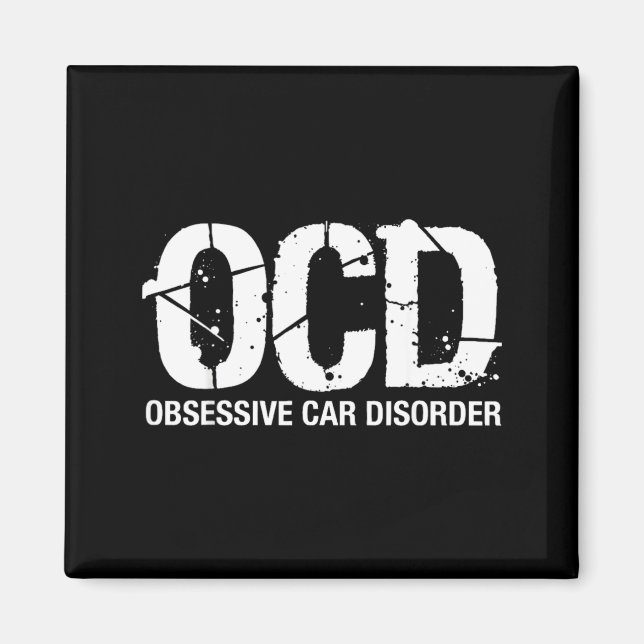 Ocd Obsessive Car Disorder Funny Lover Garage Guy  Magnet (Framsidan)