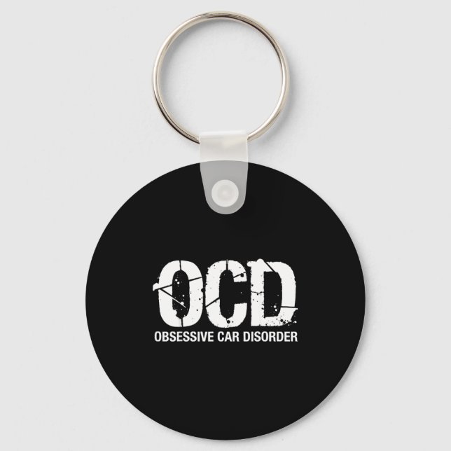 Ocd Obsessive Car Disorder Funny Lover Garage Guy  Nyckelring (Framsida)