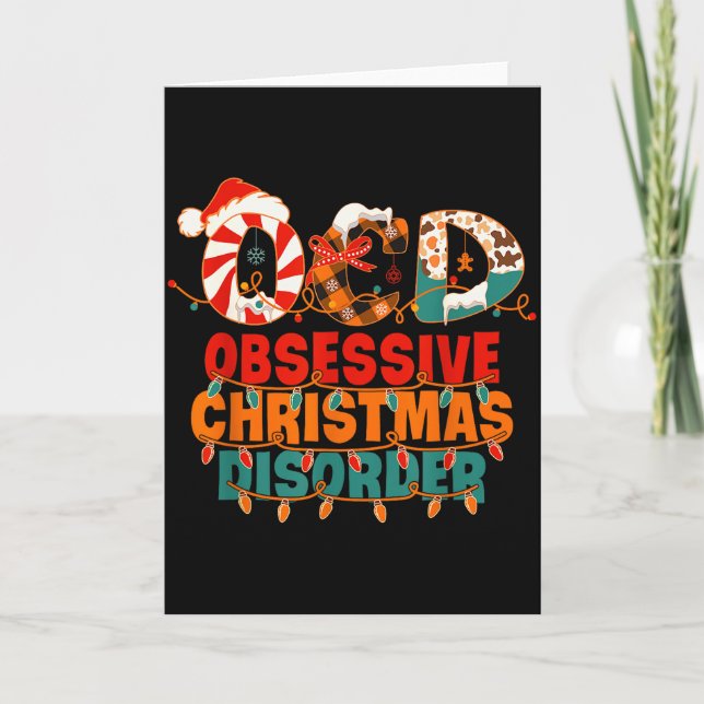 Ocd Obsessive Christmas Disorder Funny Christmas  Kort (Framsida)