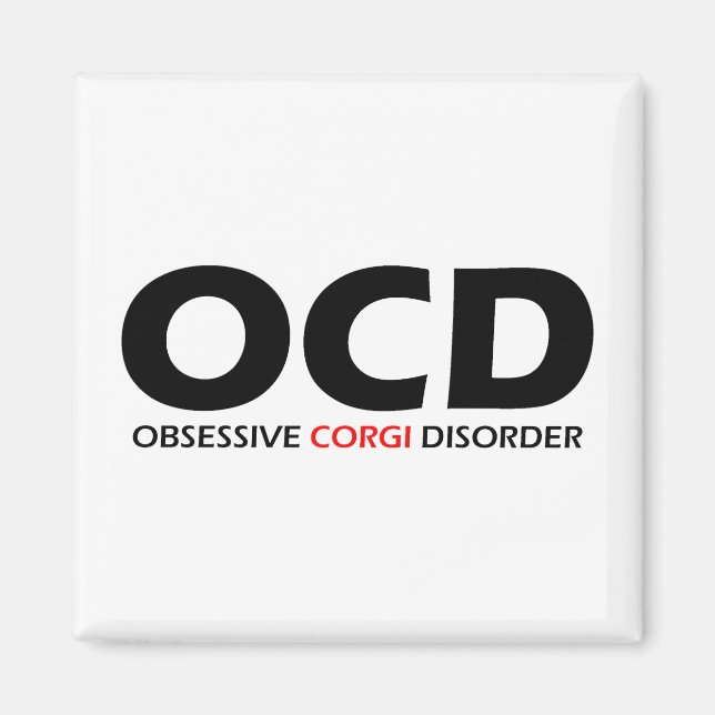 OCD - överdriven Corgi- störning Magnet (Framsidan)