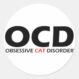 OCD - överdriven kattsjukdom Runt Klistermärke