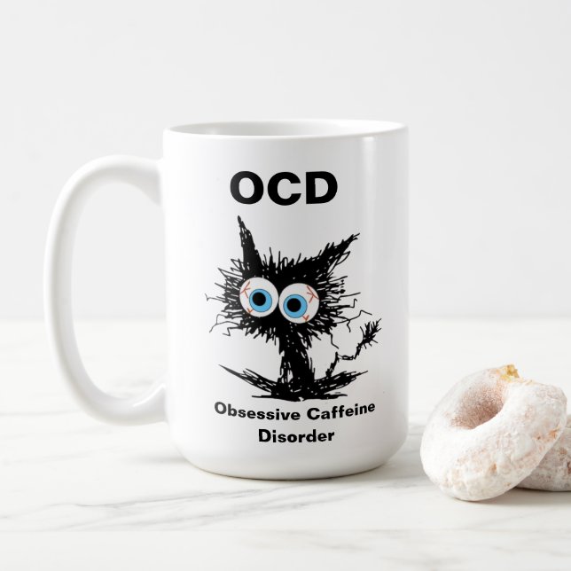 OCD (överdriven koffeinstörning) Kaffemugg (Med munk)