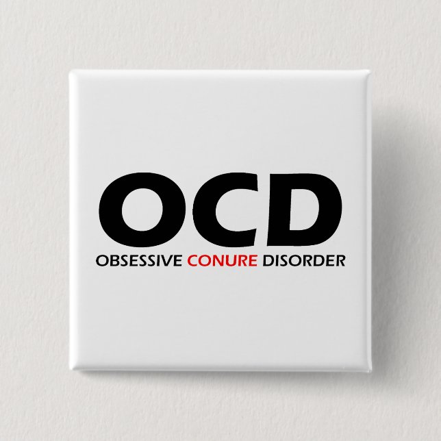 OCD - överdriven kronisk störning Knapp (Framsida)