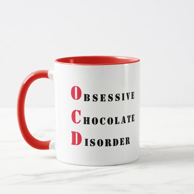 OCD - Röd och svart besatt chokladbesvär Mugg (Vänster)