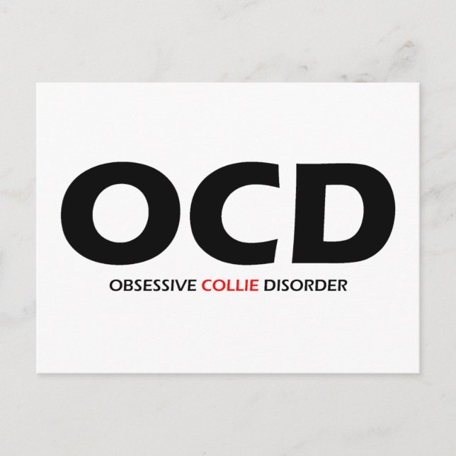 OCD - Tvångsmässig Collieoordning Vykort (Framsida)