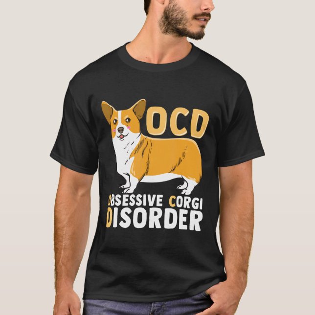 Ocd Tvångssyndrom Corgi Störning T Shirt (Framsida)