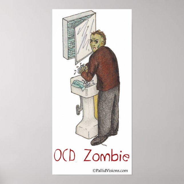 OCD Zombie Tvättande Händer Poster (Framsidan)