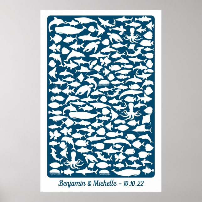 Ocean - 150 Namnteckning Guest Bok Alternative Poster (Framsidan)