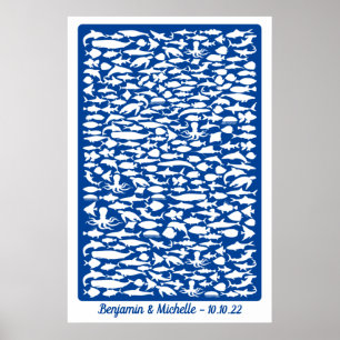 Ocean - 250 Namnteckning Guest Bok Alternative Poster