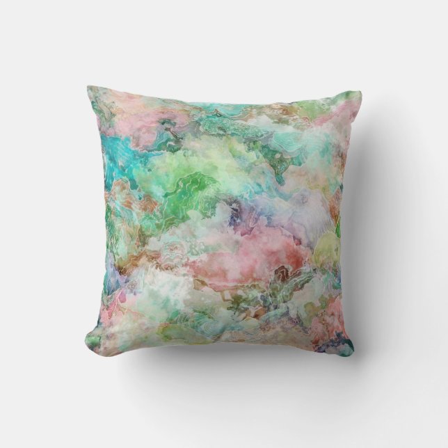Ocean Abstract Watercolor Grunge Pattern  Kudde (Framsida)
