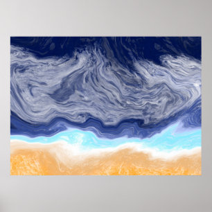 Ocean Abstrakt Digital Art Poster