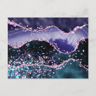 *~* Ocean Agate Celestial GLITTER AP8 Vykort