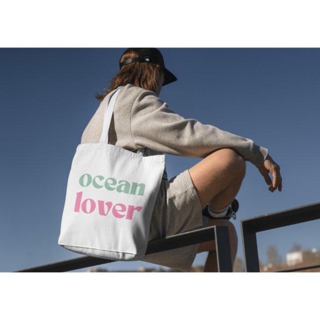 Ocean Älskare Cute Feminine Mint Grönt och Rosa Tygkasse (Skapare uppladdad)
