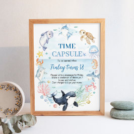 Ocean Animal Barns födelsedag Time Capsule Poster