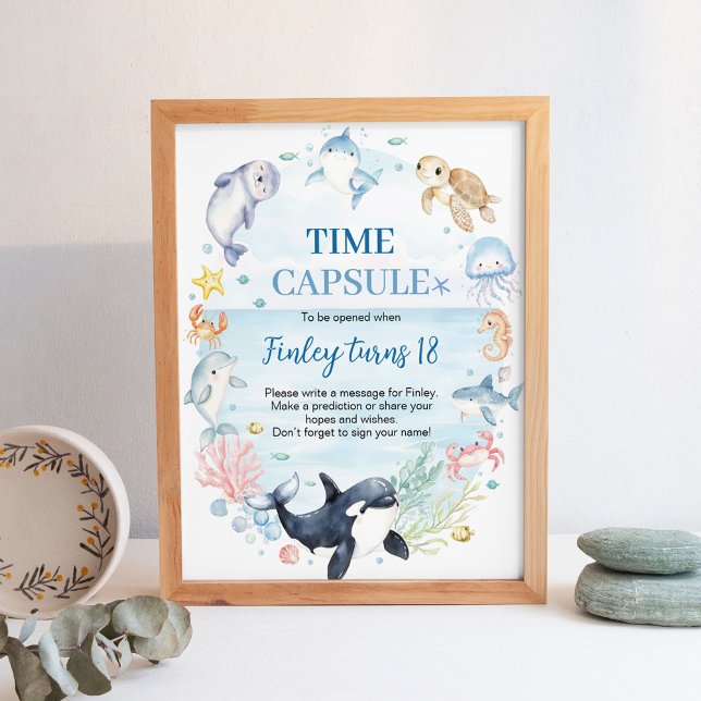 Ocean Animal Barns födelsedag Time Capsule Poster (Skapare uppladdad)